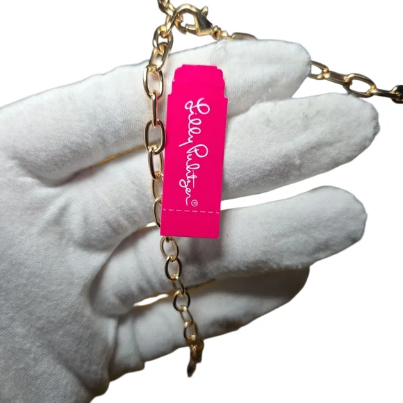 Lilly Pulitzer Blue and Gold Seaside Tassel Statement Necklace - Picture 3 of 4